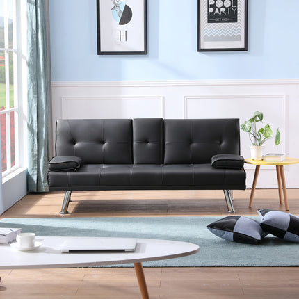 Futon Sofa Bed, Convertible Couch Bed Loveseat, Modern Futon Recliner Sleeper, Small Lazy Futon