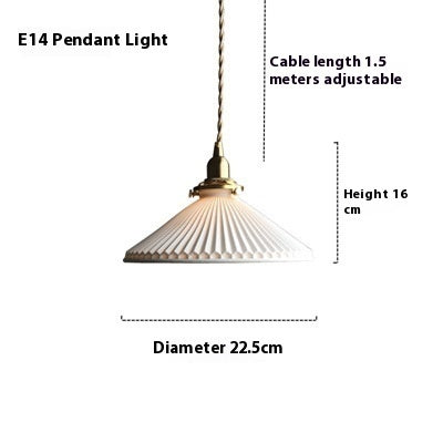 Brass Ceramic Small Droplight Bedroom Bedside Lamp