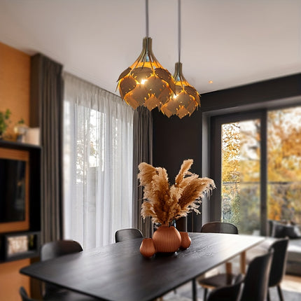 Rustic Farmhouse Wooden Chandelier Lampshade - Easy Assembly, Perfect for Bedroom, Living Room & Kitchen Decor