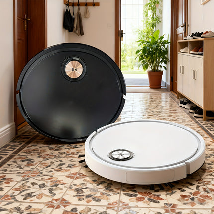 Ultra-Thin Robot Vacuum Cleaner with Dual Suction & Mop, USB Rechargeable, 60dB Quiet Operation