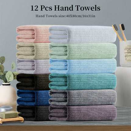 12 Piece Premium Hand Towels Set, (16 X 31 Ultra Soft Skin