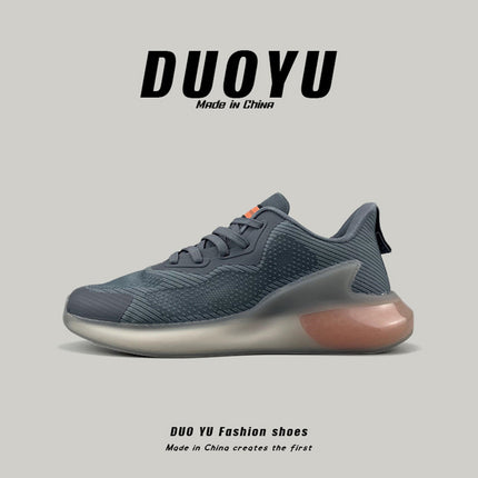 Men's Heavy-Duty White/Grey Low-Top Sneakers - Wide Width Available, Lightweight Breathable Sneakers