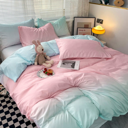 Macaron Washed Cotton Brushed Gradient Duvet Cover