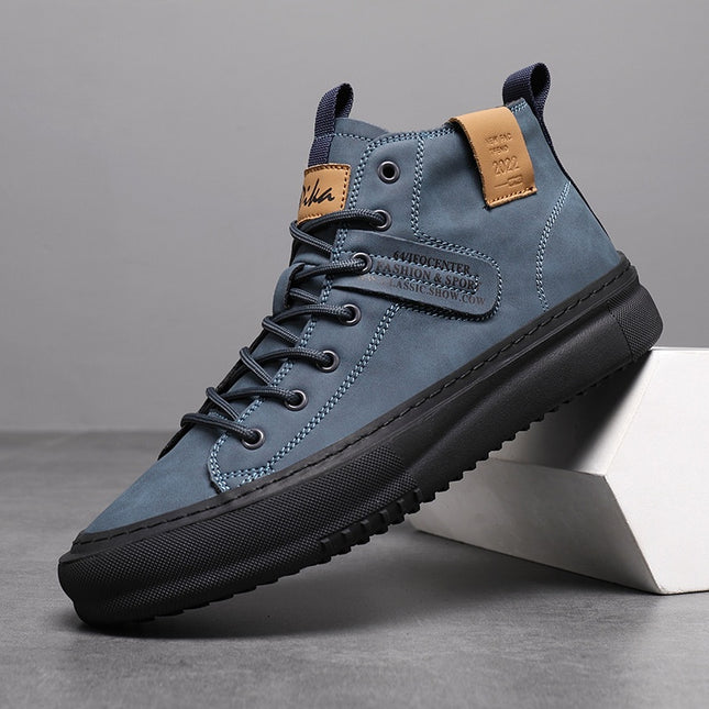 Men's Mid-Top Casual Sneakers - Comfortable Soft Running Shoes with Rubber Sole for Outdoor,