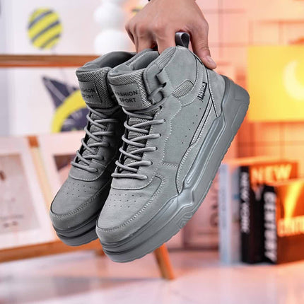 Men'S High-Top Sneakers with a Thick Sole, Featuring a Stylish And Simple Design