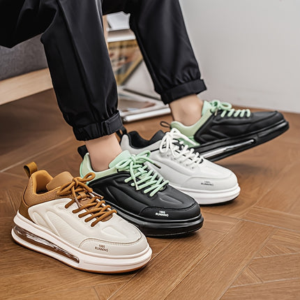 Men'S Stylish Low-Top Running Sneakers - Light Blue & Black Colorway, Breathable Mesh Lining