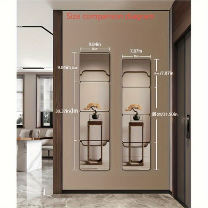 Mirror Wall Decoration, for Bedroom, Living Room, Office, Kitchen, Bathroom, Porch Dance Studio, Gym