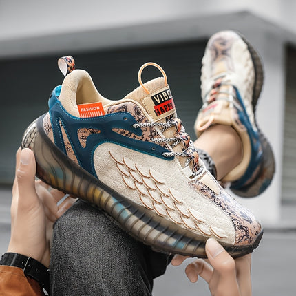Men's All-Terrain Outdoor Sneakers with Multi-Color Rubber Sole, Low-Top Breathable