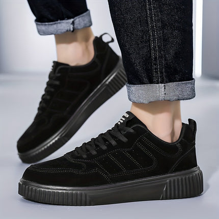 Men's Lightweight Lace-Up Casual Sneakers - Stylish Beige Low-Top Skate Shoes with Durable MD Sole,
