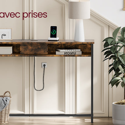 Side Table with 2 Compartments, Narrow 25 x 120 x 81.1 cm.