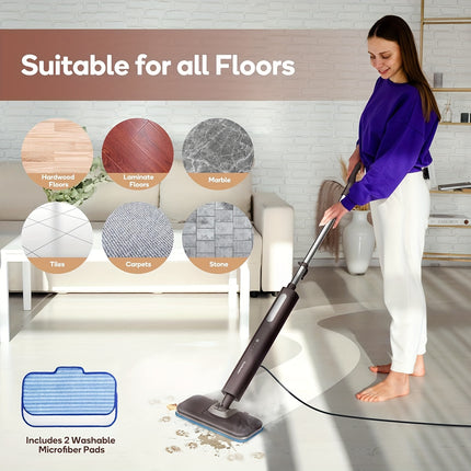 Steam Mop, Hardwood Floor Steamer, 500ml 1200W Powerful Cleaner for Carpet Laminate and Tiles,
