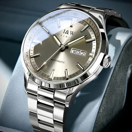 Automatic Watch, Men'S Stainless Steel Synthetic Sapphire Miyota Movement Mechanical Timepiece