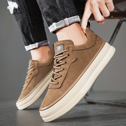 Men'S Low-Top Sneakers - / Brown Lace-Up Shoes, Minimalist Everyday & Formal Shoes for Gym