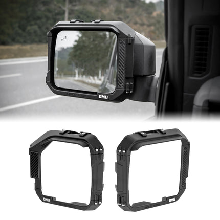OMU Genesis Series Aluminum Rearview Mirror Rain Shield Frame Designed Specifically Compatible with 2021+Ford Bronco