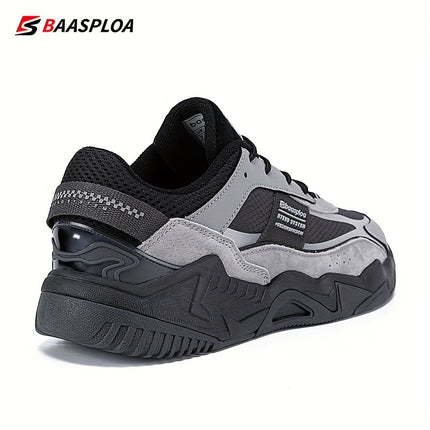 Men'S All-Season Casual Sneakers - Thick Upper, Reflective Strip Design,