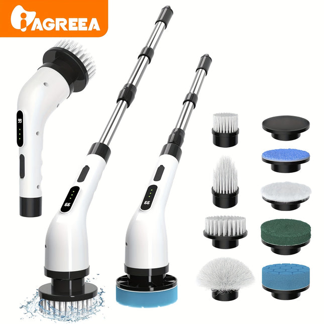 9-in-1 Multifunctional Electric Cleaning Brush Set - Rechargeable Bathroom Brush