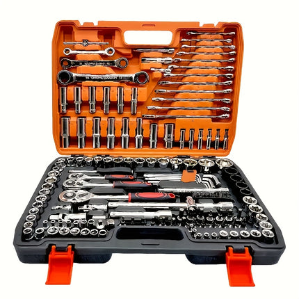 151/46pcs Automotive And Motorcycle Repair Tool Kit - Made of Durable Chrome Vanadium