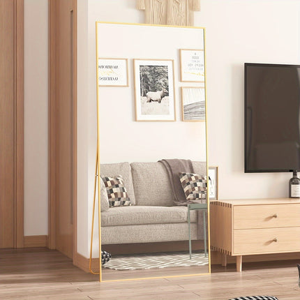 65" * 24 ", Floor Standing Mirror, Unique Vertical Mirror, Black Metal Frame Mirror