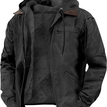 Men's Hooded Zipped Cotton-padded Jacket