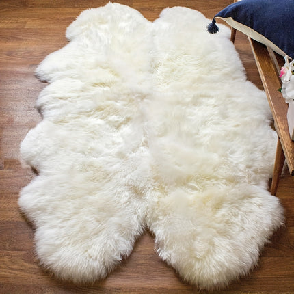 Soft and Fluffy Sheepskin Carpet - Non-slip Artificial Fur Carpet for Bedroom, Living Room and Game Room
