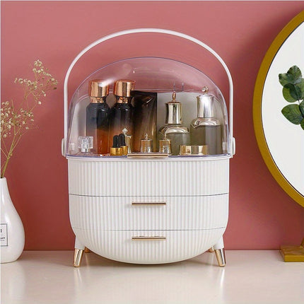 Luxury Cosmetic Organizer with Transparent Dome Lid