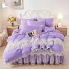 MoussePurple / 150X200cm bed skirt and pillow