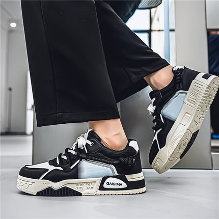 Men's Korean-style Low-top Lace-up Sneakers, Non-slip and Wear-resistant Sports Shoes,