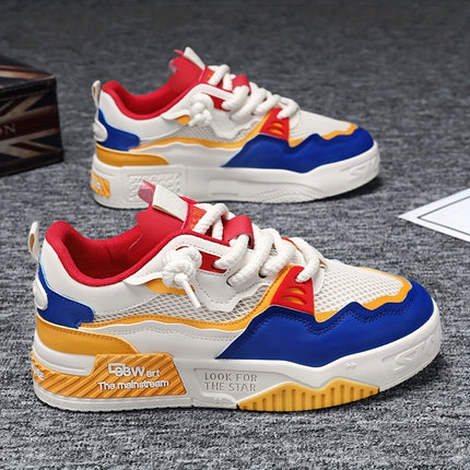 Men'S Skate Shoes - Non-Slip Grip, Easy-Clean Surface, Breathable Lace-Up Sneakers with Cushioned PVC Sole