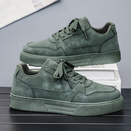 2025 Spring New Men'S Solid Color Casual Sneakers, Low-Top Lace-Up Trendy Versatile Skate Shoes.