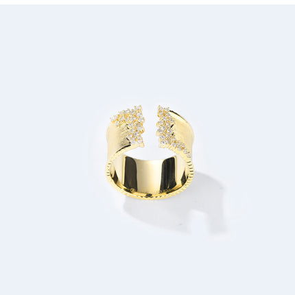 French-style High-end Micro-pave Open Ring For Women