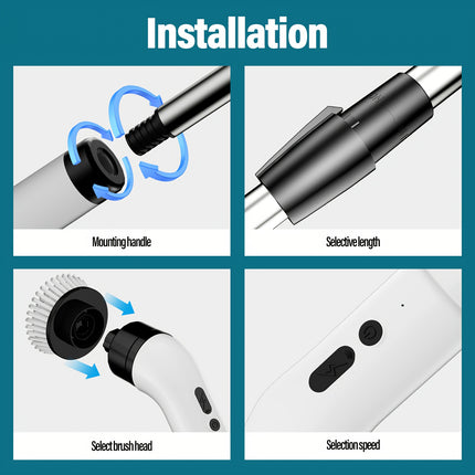 Electric Rotating Cleaning Brush with Display Screen, Featuring 3 Adjustable Speeds,