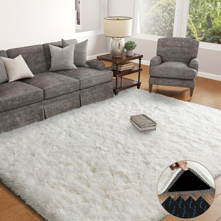New ultra-soft Nordic long-haired carpet, white and black, pet-friendly, non-slip