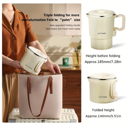 Portable Electric Kettle with Fast Boiling - Compact Travel design, Foldable Electric kettle with, for Home