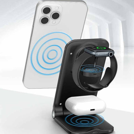 Desktop Vertical Multifunctional Three-in-one Wireless Charger