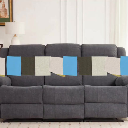 Modern Living Room Furniture - 3-Seater Reclining Sofa with Drop-Down Table, Cup Holders
