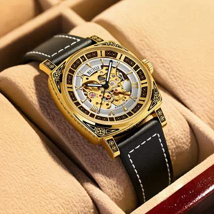 Men'S Top Brand Automatic Skull Fashion Business Mechanical Watch, Without Battery