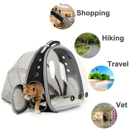 Back Extension Pet Carrier Backpack - Portable Space Capsule Pet Carrier Backpack For Cats & Small Dogs