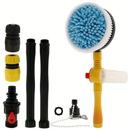 360° Spin Head Long Handle Auto Rotating Car Wash Brush Kit - Multifunctional