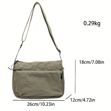 Multi Pockets Cross-body Bag, Nylon Shoulder Bag, Versatile Square Bag for Travel, Daily