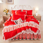 MousseRed / 150X200cm bed skirt and pillow