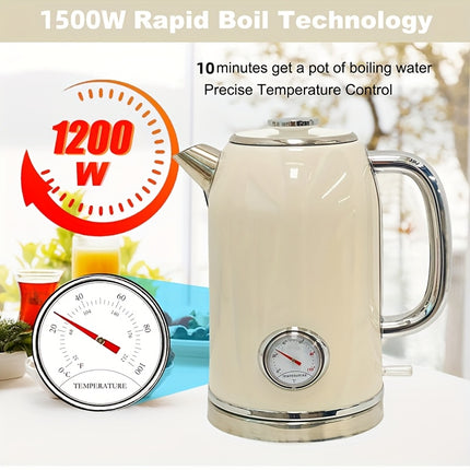 Electric Kettle -67.63oz Hot Tea Kettle with Thermometer, 1500W Fast Heating Stainless Steel Teapot,