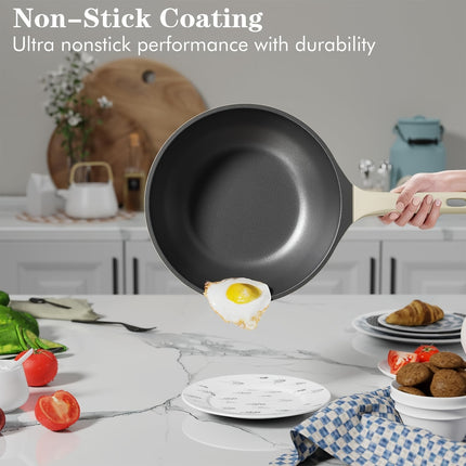 9 Pieces Cookware Sets, Non Stick Kitchen Induction Cooking Set with PFOS & PFOA Free