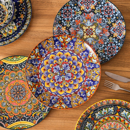 18pcs Dinner Sets for 6 People, Dinner Sets, Dinnerware Dish Set with Dinner Plate, Dessert Plate And Cereal Bowl,