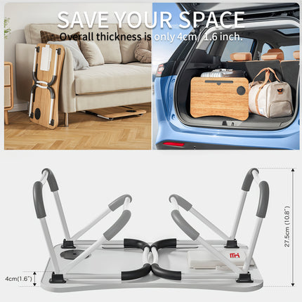 Portable Foldable Laptop Bed Desk Table Tray with Cup Holder & Storage Drawer