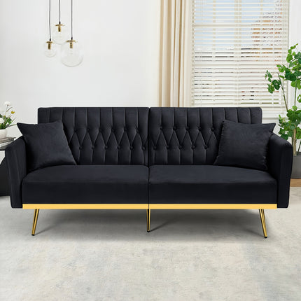 Sofa Bed Featuring Adjustable Arm And Back Rests, a Cozy Futon Loveseat with a Button-Tufted Style,