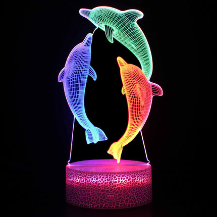 3 Acrylic Plates 3D Night Lights Touch Control Colorful LED Lamp 3D Peacock Animal Light Kids Gift Creative Bedroom Decor