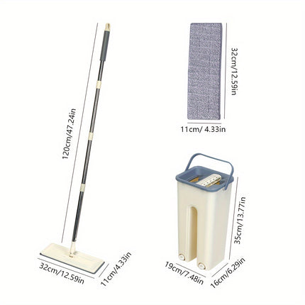 Lightweight Mop Household Floor Mop And Bucket Set - Wet And Dry Cleaning, Water Scraping Bucket