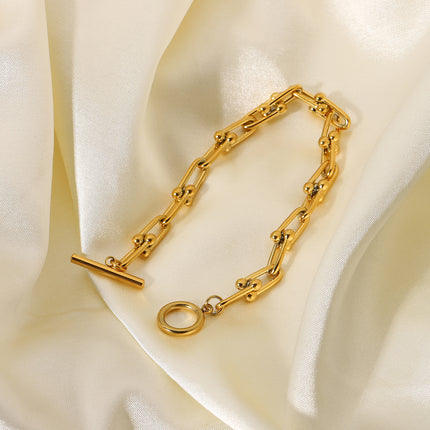 Exaggerated U-shaped Horseshoe Buckle Thick Chain Bracelet