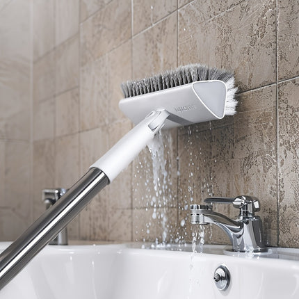 1pc Heavy-Duty Long Handle Cleaning Brush with 180° Rotating Dual-Sided V-Bristles