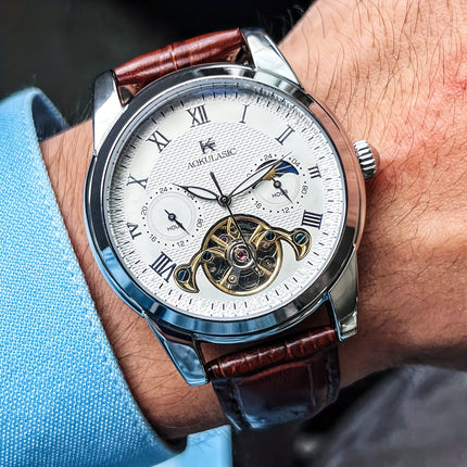 Tourbillon Luxury Automatic Mechanical Watch for Men - Fashionable and Versatile Casual Style